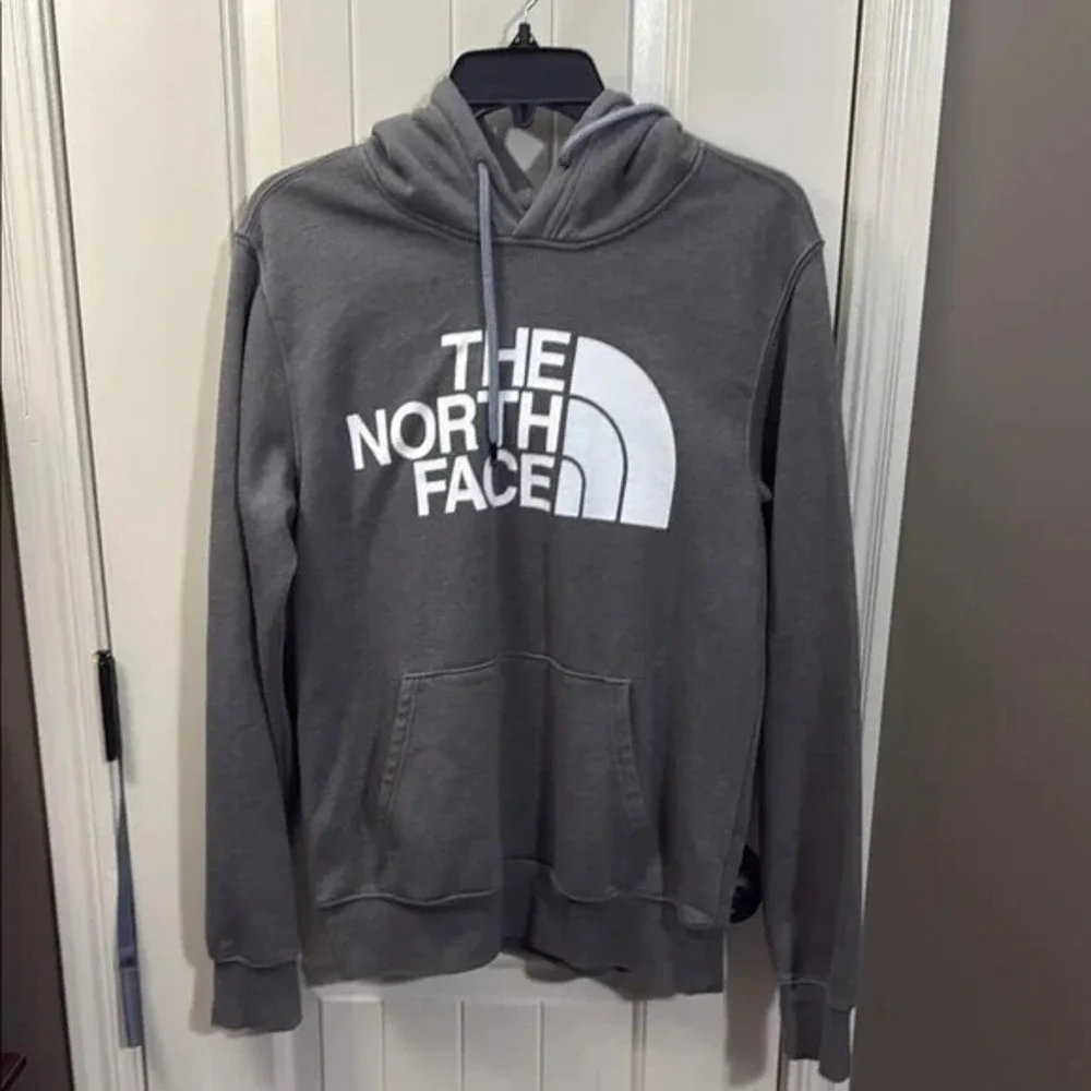 The North Face Hoodie Men's Pullover Fleece Logo‎ Sweatshirt Gray Pullover Small